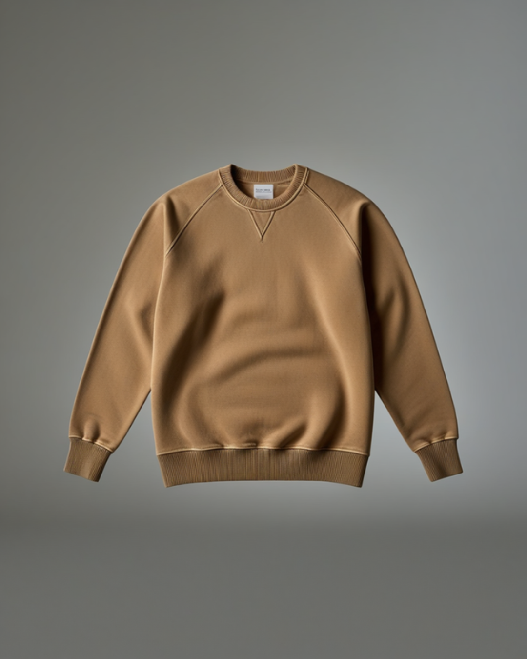 Blank tan garment-dyed custom crewneck — Comfort Colors 1566