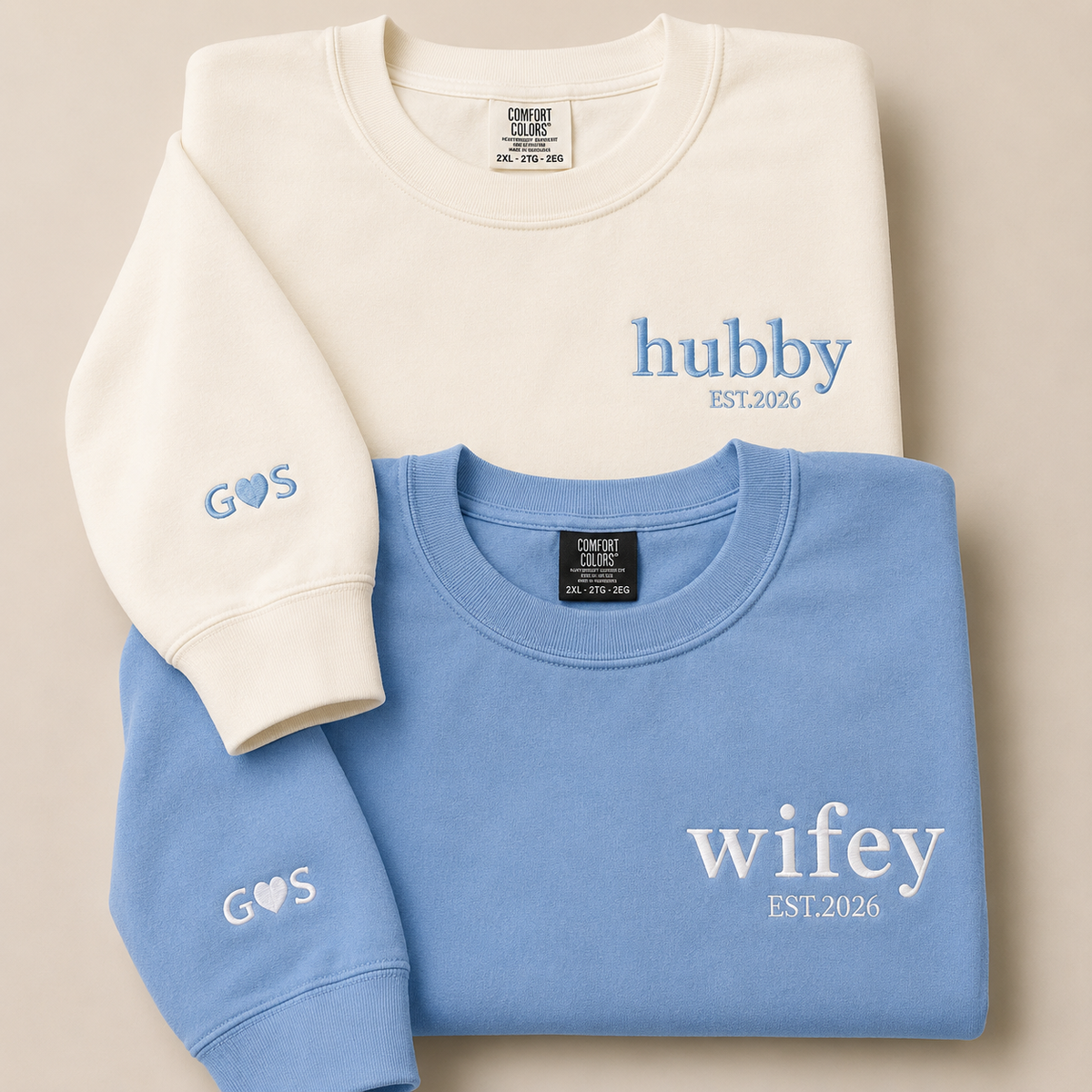 Personalized embroidered sweatshirt with custom name or wording