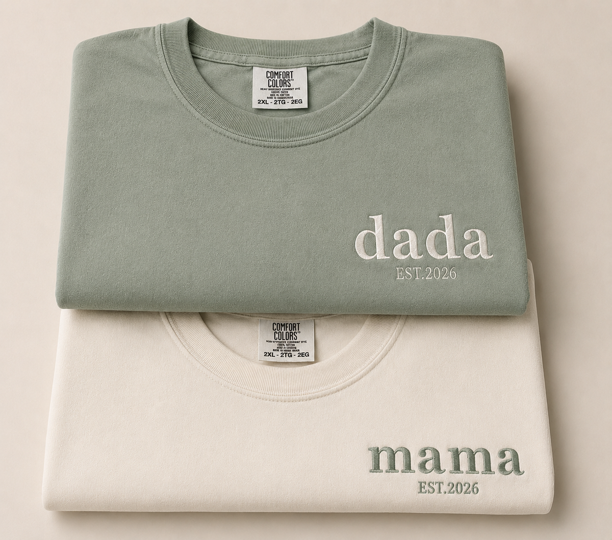 Comfort Colors embroidered t-shirt with custom name