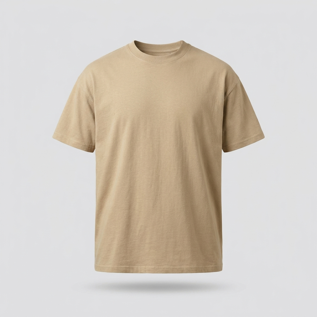 Blank tan custom t-shirt — Gildan 5000 Heavy Cotton