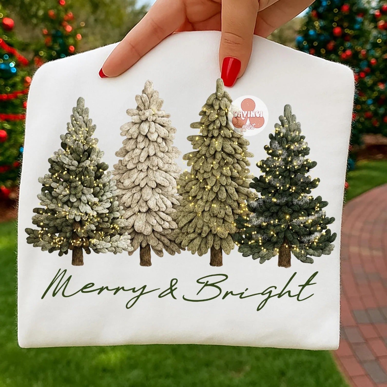 Faux Yarn Christmas Tree Transfer