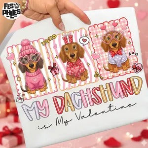 Daschund Valentine's Day Transfer