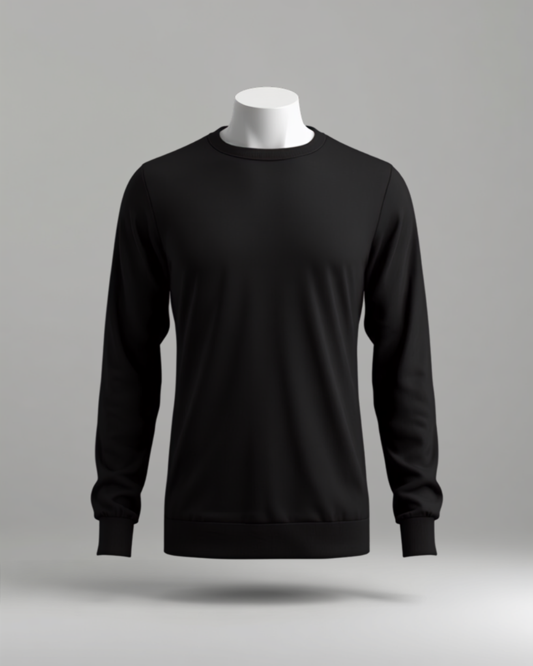 Blank black custom long sleeve t-shirt — Bella+Canvas 3501 studio mockup