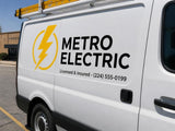 Metro Electric printed van door graphic