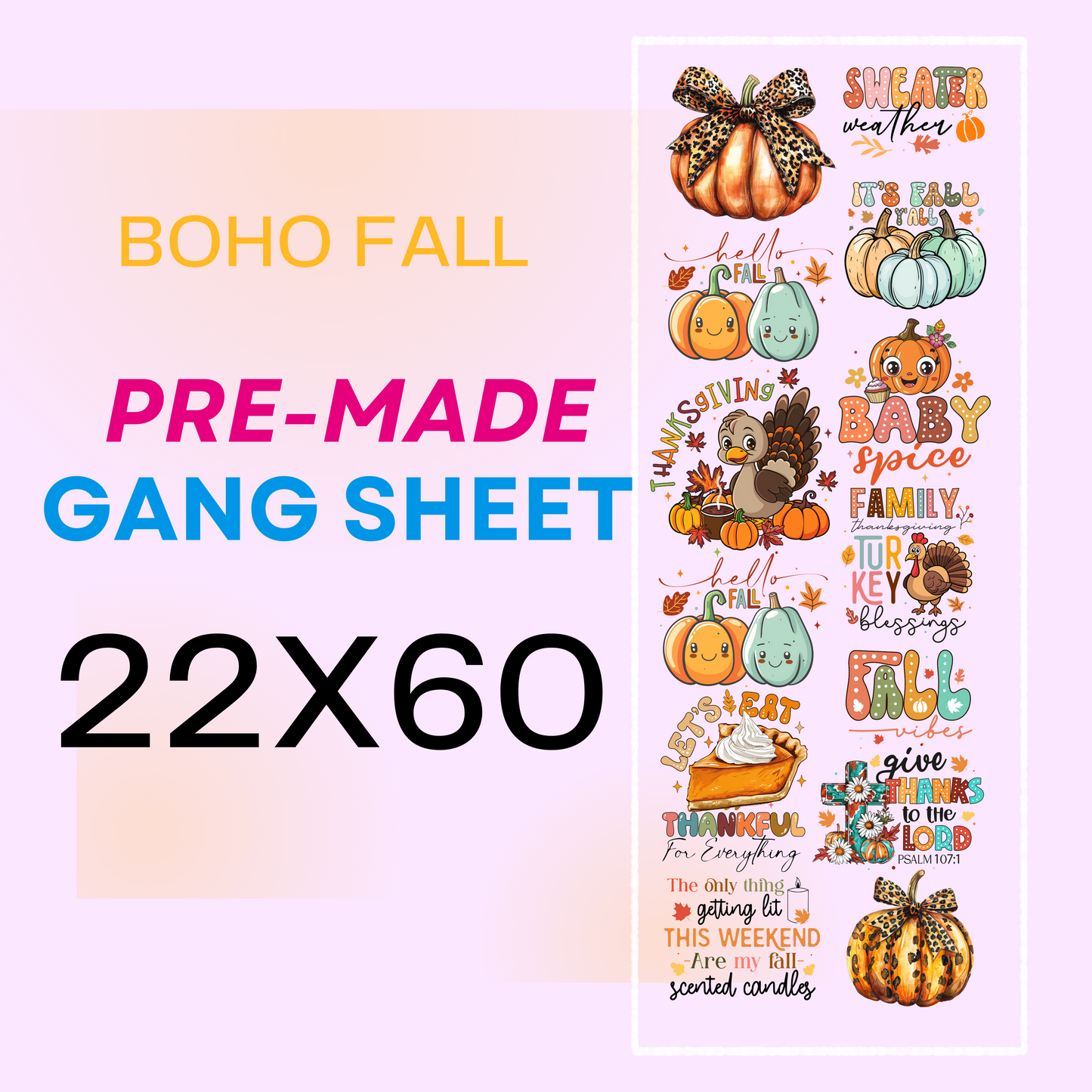 premade gang sheet-boho fall