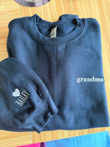 Embroidered custom sweatshirt — stitching detail