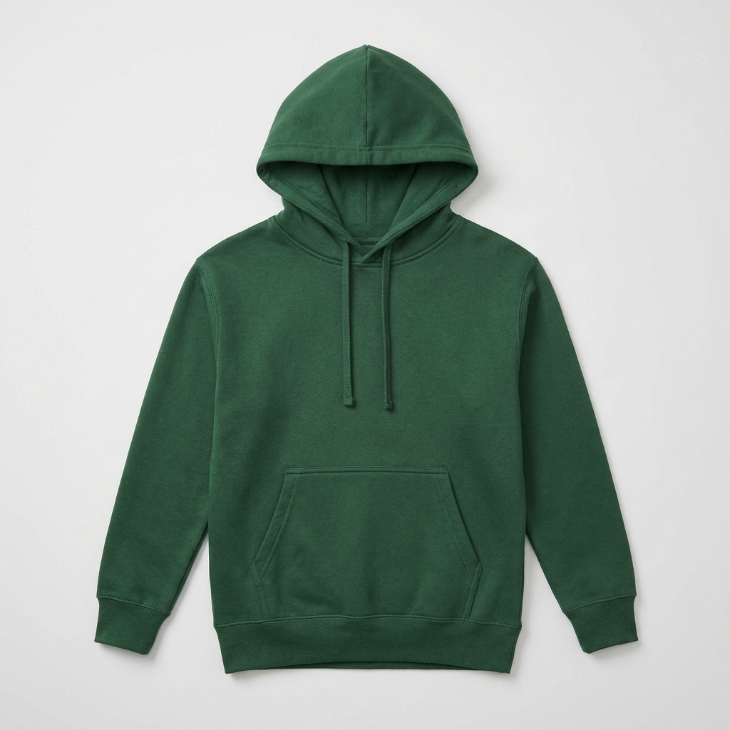 Blank forest green youth hoodie ready for custom printing