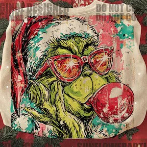 Bubble Gum Grinch Transfer