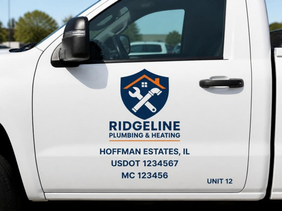Truck door lettering