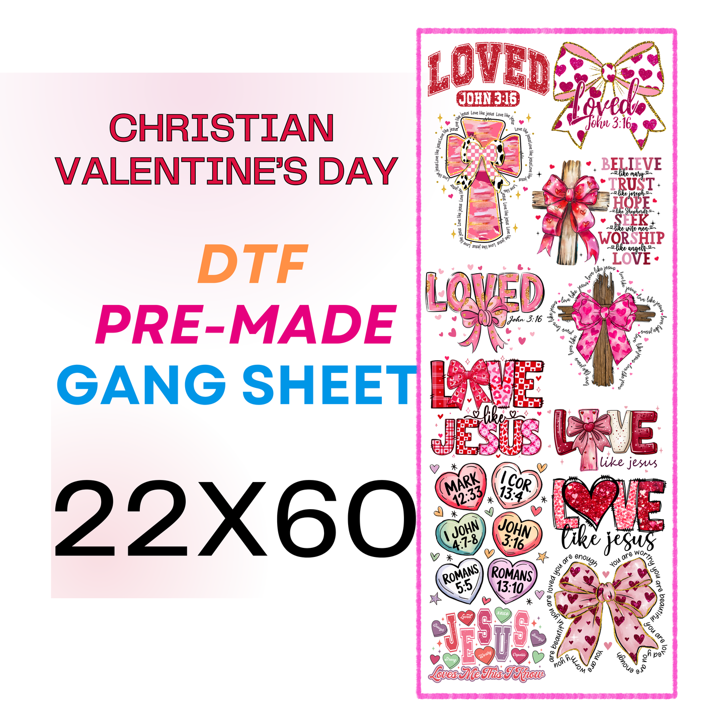 christian valentine's day premade gang sheet