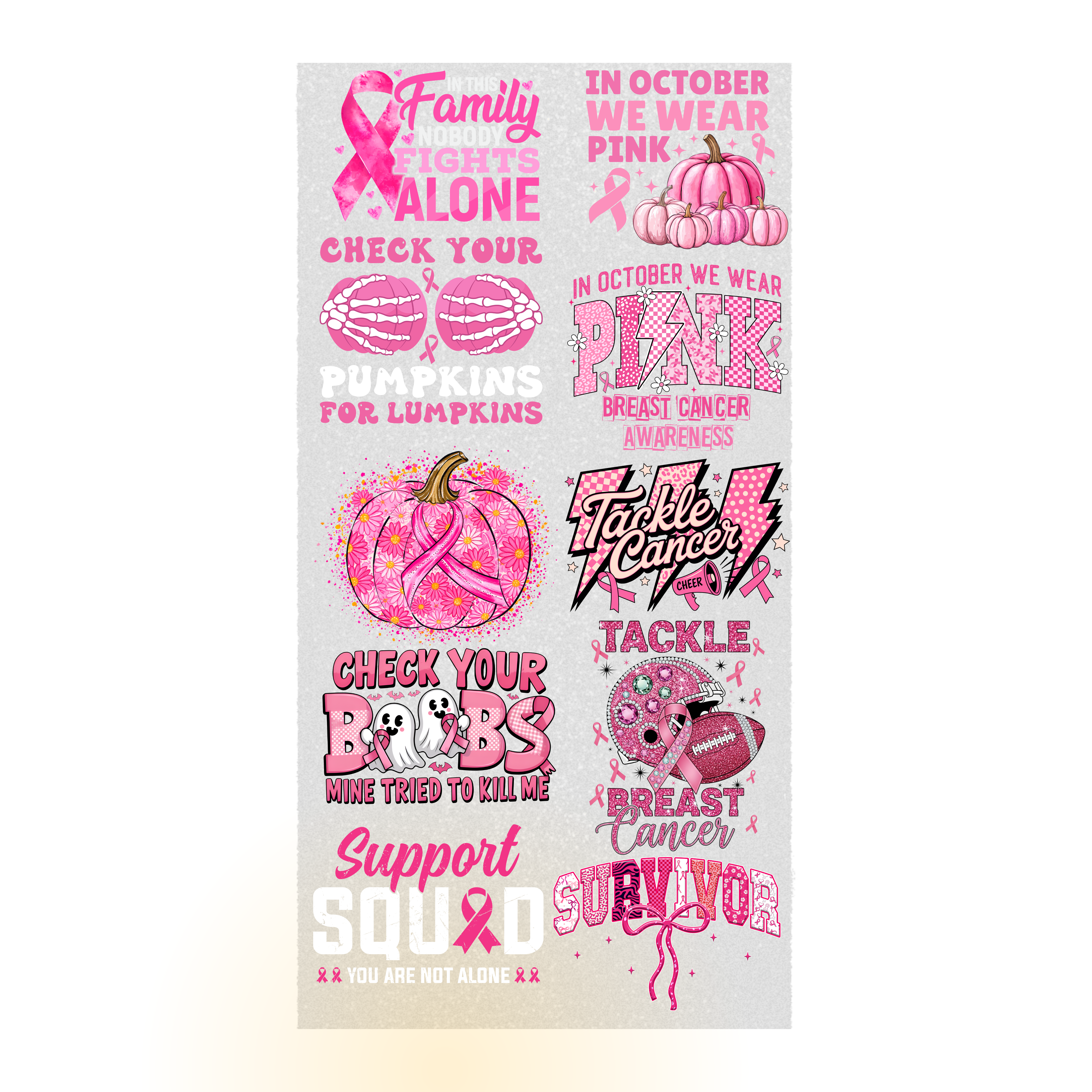 BREAST CANCER AWARENESS PREMADE GANGSHEET
